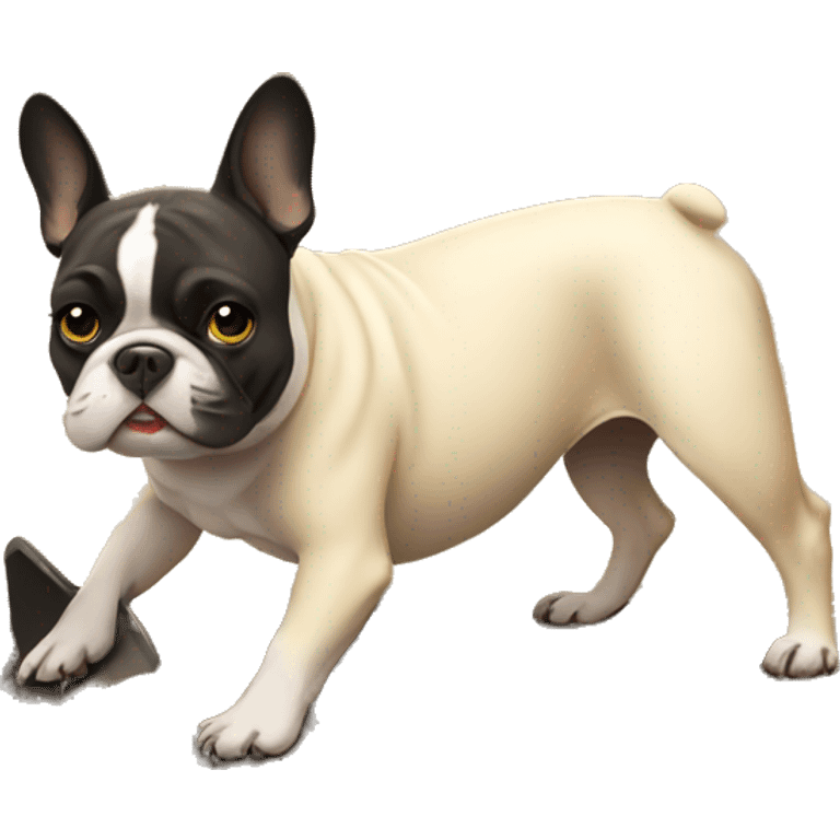 French bulldog digging hole emoji