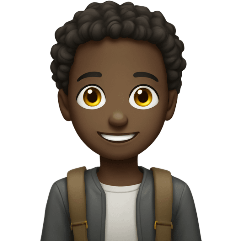 Ethiopian boy with kink smile emoji