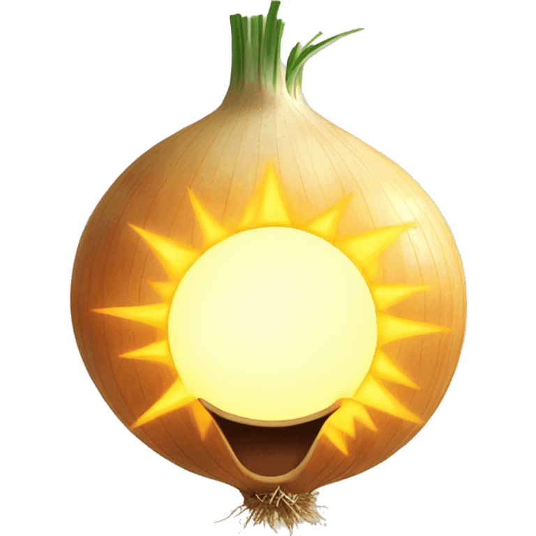 onion as the sun in the sky emoji