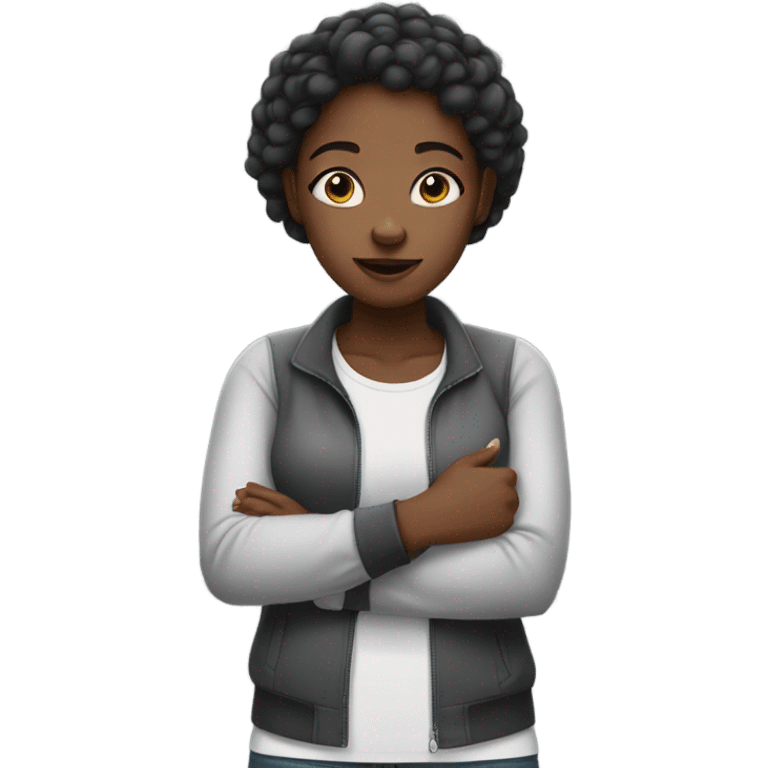 awkward black girl messing with her hands emoji