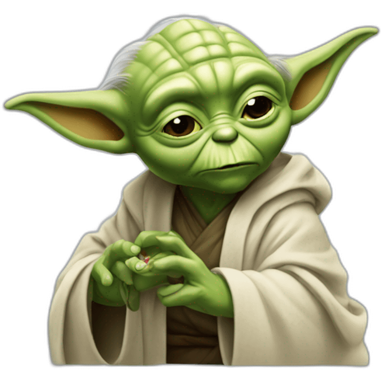 Yoda qui fait un doigt d’honneur emoji