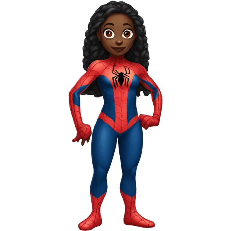 black woman as spiderman emoji