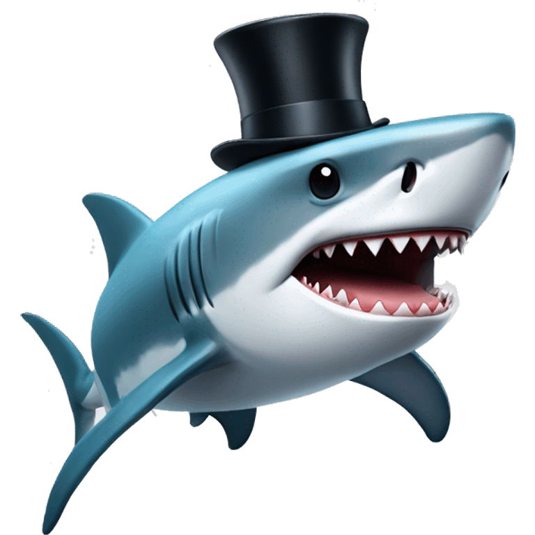 Shark with a top hat emoji