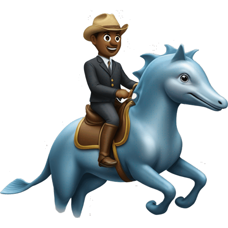 Dolphin riding a horse emoji