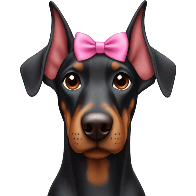 Doberman with pink bow  emoji