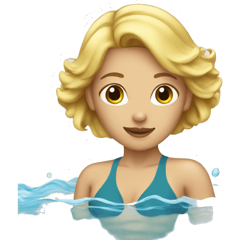 woman blonde swimming emoji