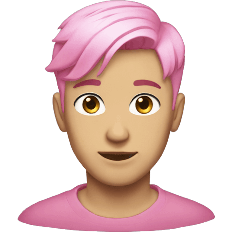 Gorpcore pink short hair male emoji