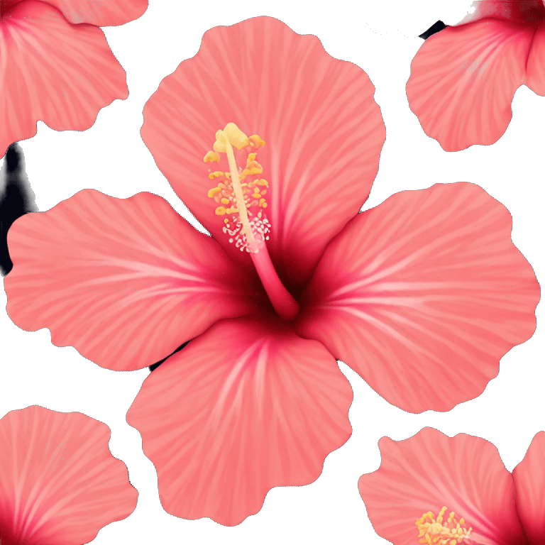 coral pink hibiscus flower emoji