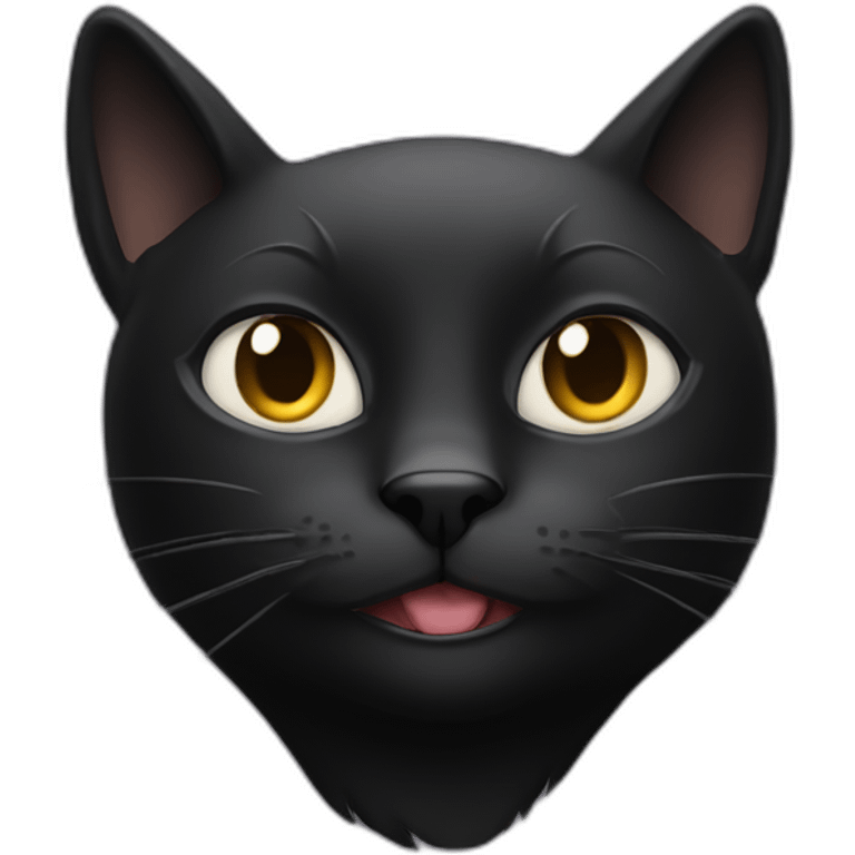 Black cat zoned out emoji