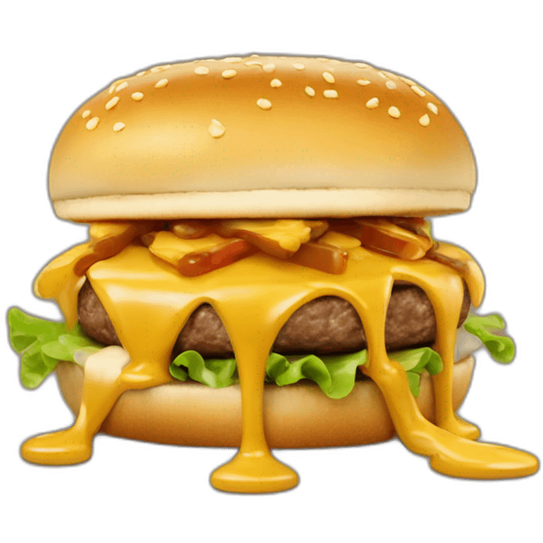 Poutine qui mange un Burger  emoji