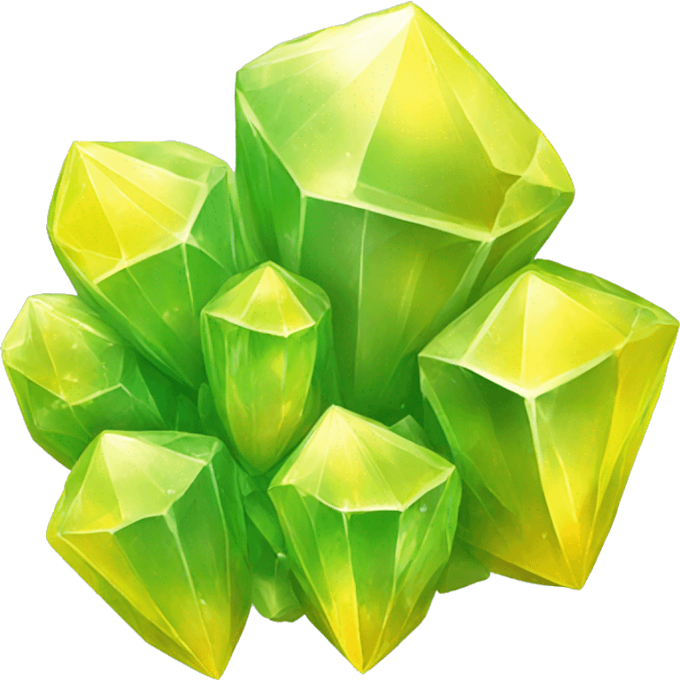 cluster of yellow, green crystals emoji