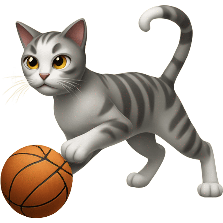 cat shooting a basketball  emoji