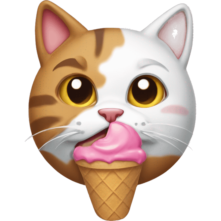 Cat eat ice cream emoji