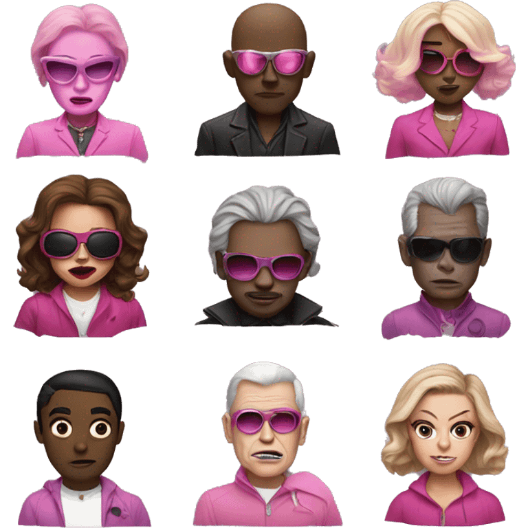 Horror Movie Villains in shades of pink  emoji