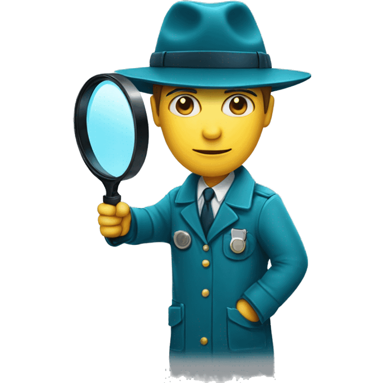 a man in a detective suit, in a raincoat, with a hat and a magnifying glass in his hands. White skin emoji