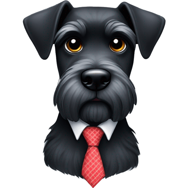 Black schnauzer wearing a tie  emoji