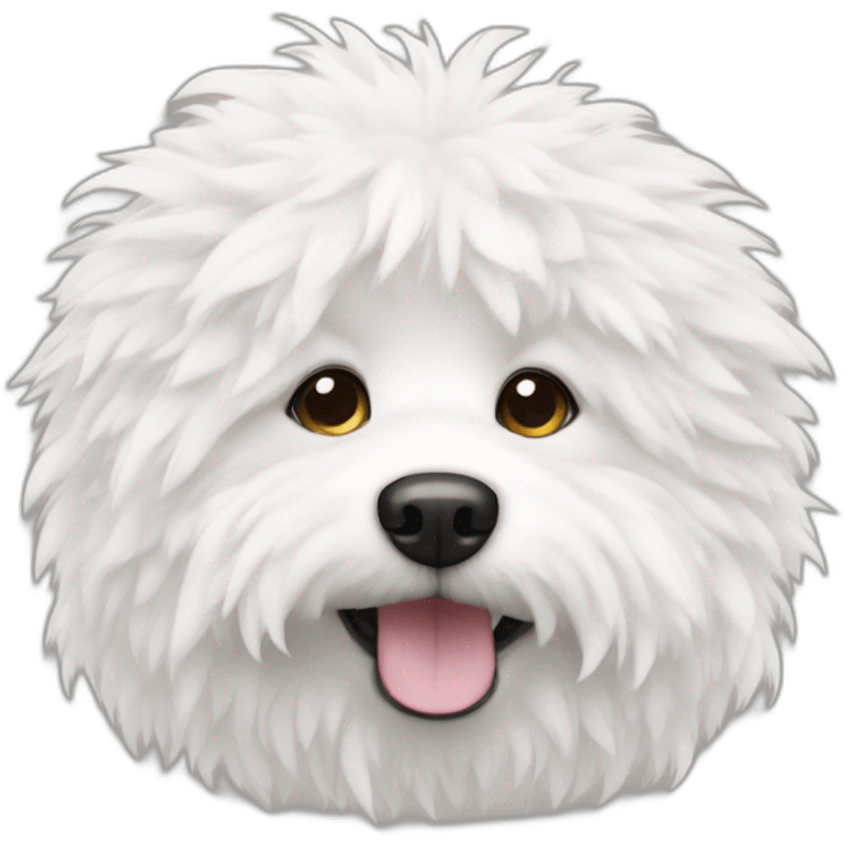 tree trunk shaped white fluffy dog emoji