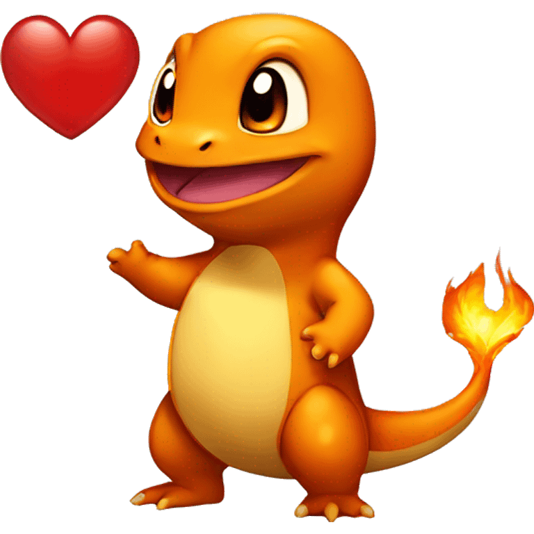 charmander con un corazon emoji