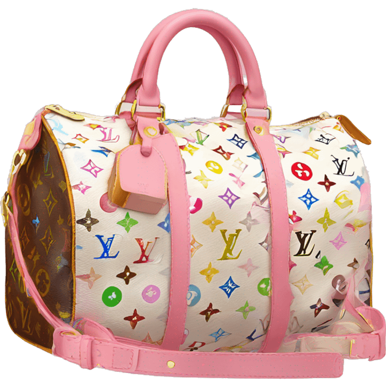 Louis Vuitton speedy bag with pink strap no flowers emoji