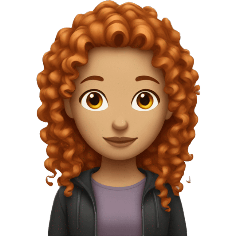 Girl with ginger curly hair  emoji