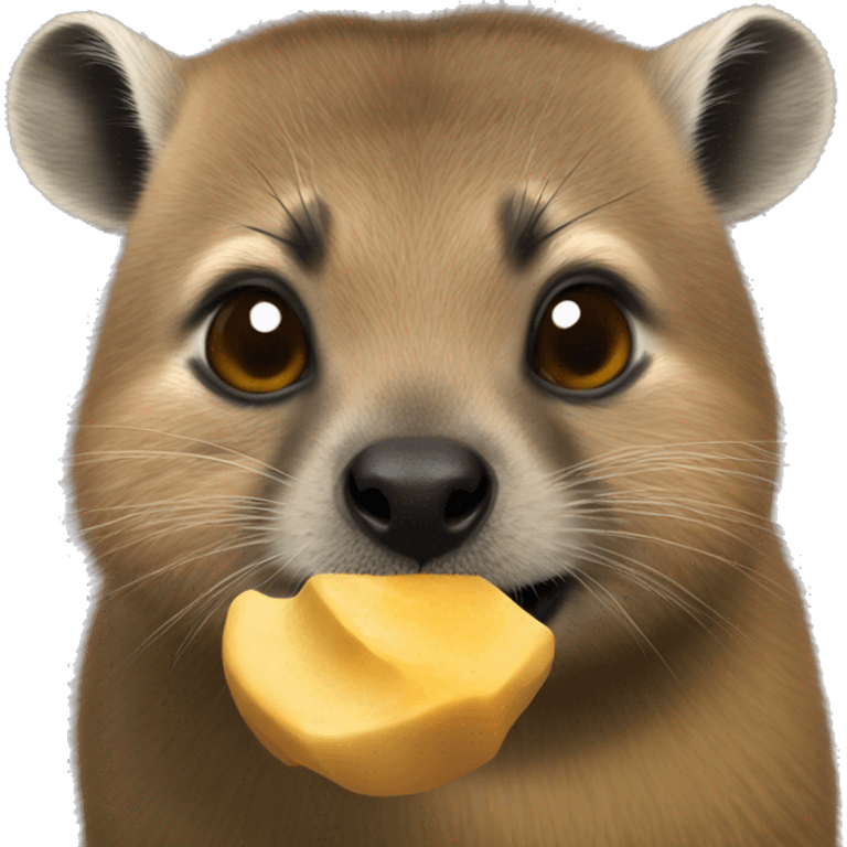 Hyrax eating  emoji