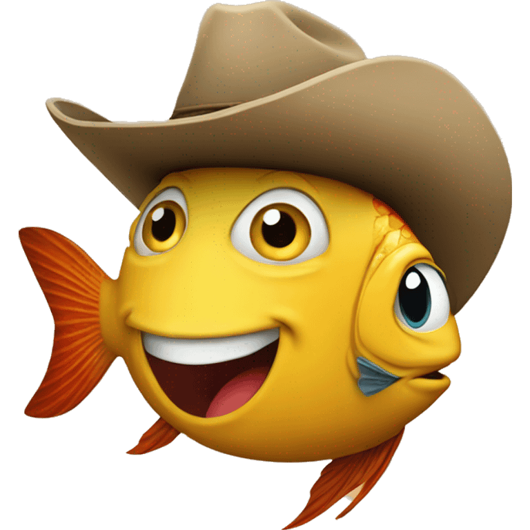 fish with cowboy ha emoji