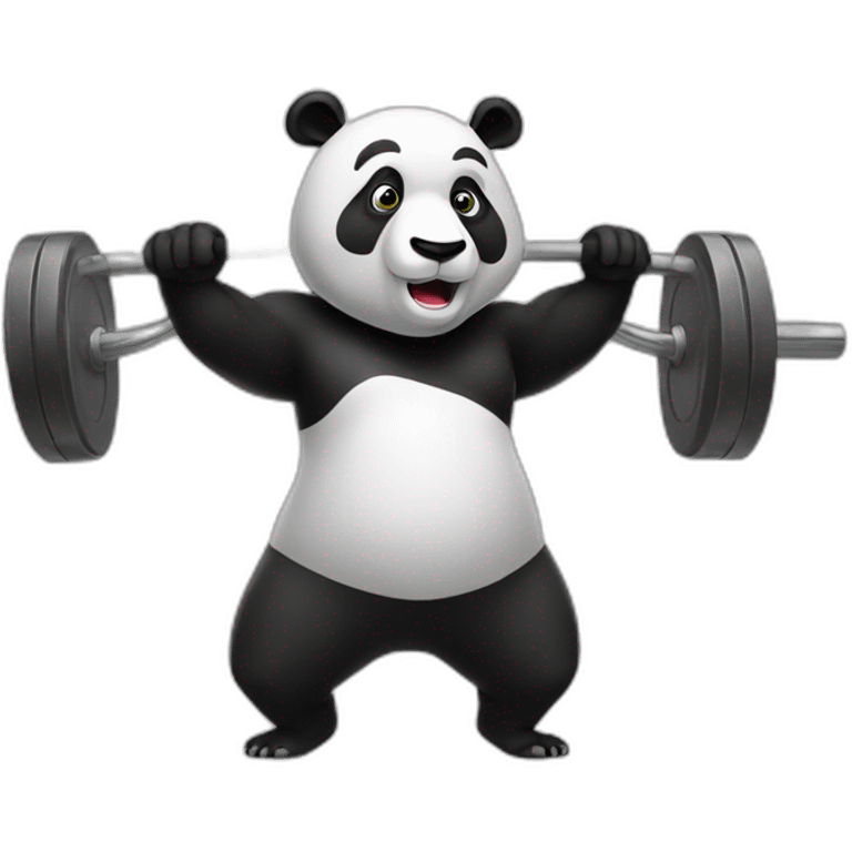 Panda weightlifting  emoji