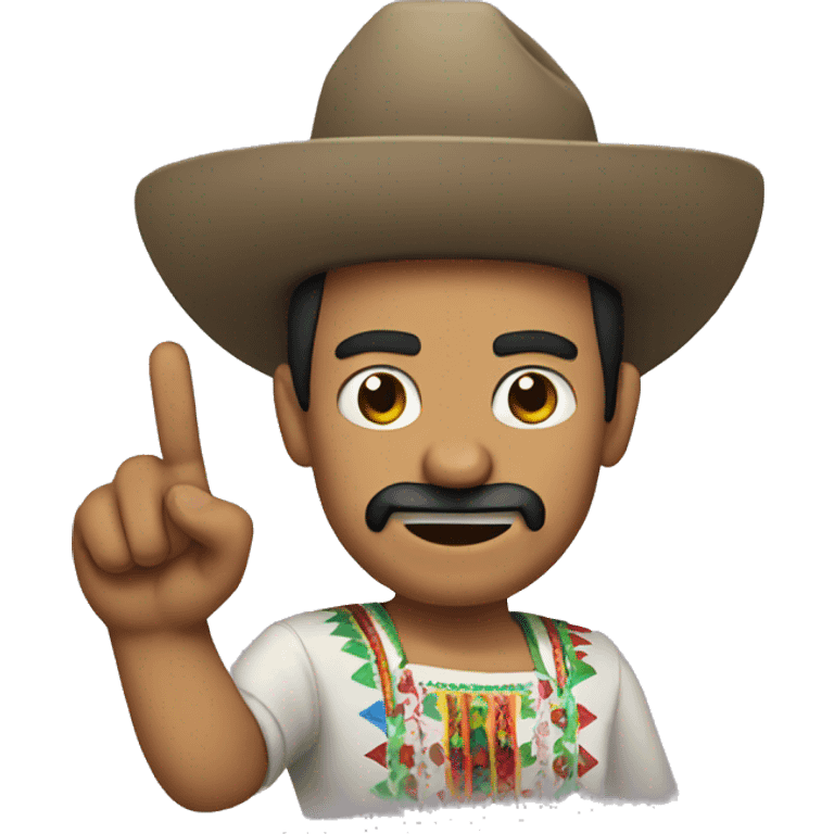 Mexican man gives finger guns emoji