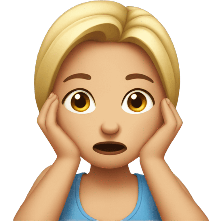 a girl biting her nail being stressed  emoji