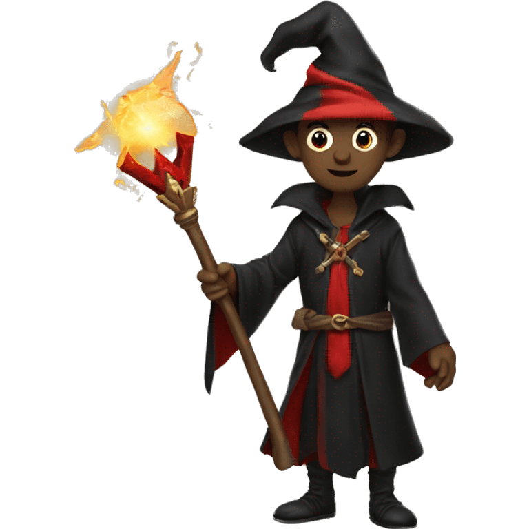 Sorcerer with red and black scepter emoji