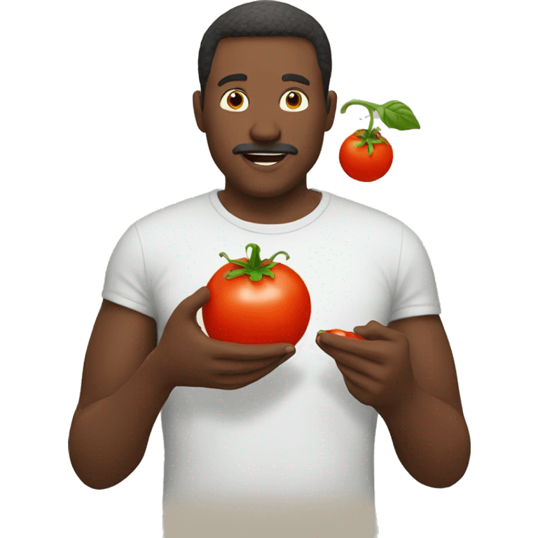 man eating tomato emoji