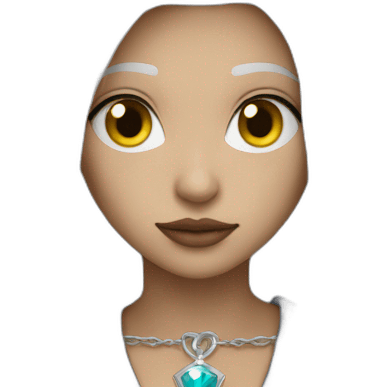 wizard-girl- proud- sad- white hair- wear necklace emoji