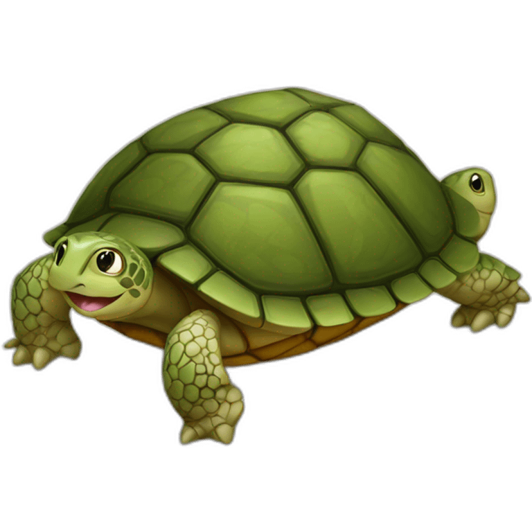 Chat sur un tortue emoji