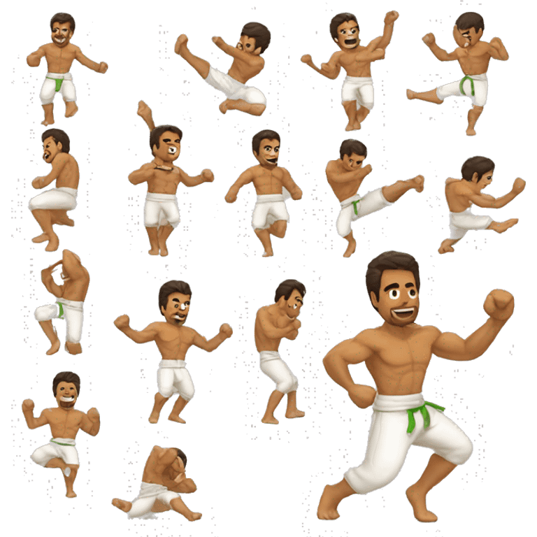 homem moreno fazendo capoeira  emoji