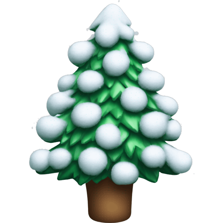 christmas tree with snow on it emoji