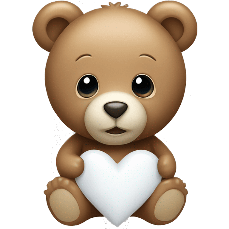 Teddy bear with a white heart emoji