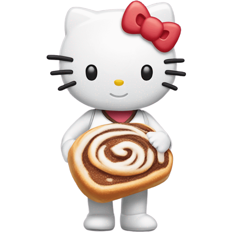 Hello Kitty eating a cinnamon roll  emoji