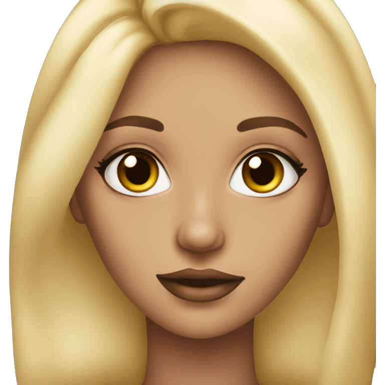 A pretty blonde Girl wearing makeup emoji