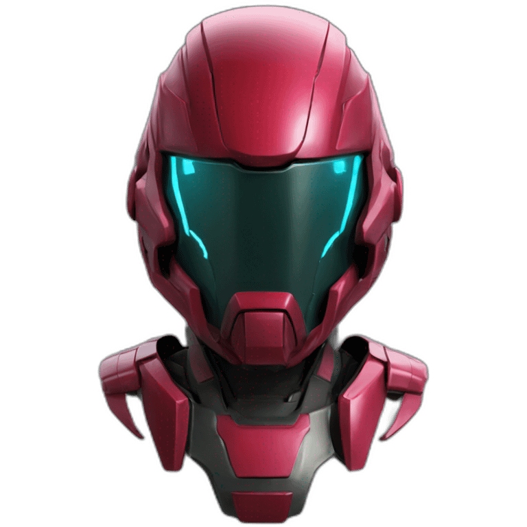 futuristic Autonomous Combat armored colored crimson helm emoji