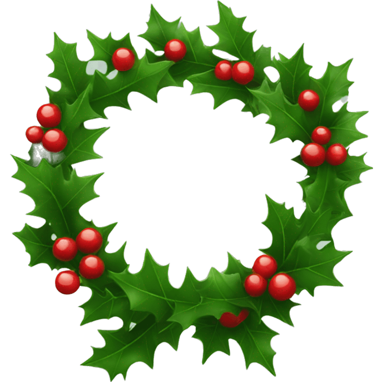 Wreath of Xmas holly emoji