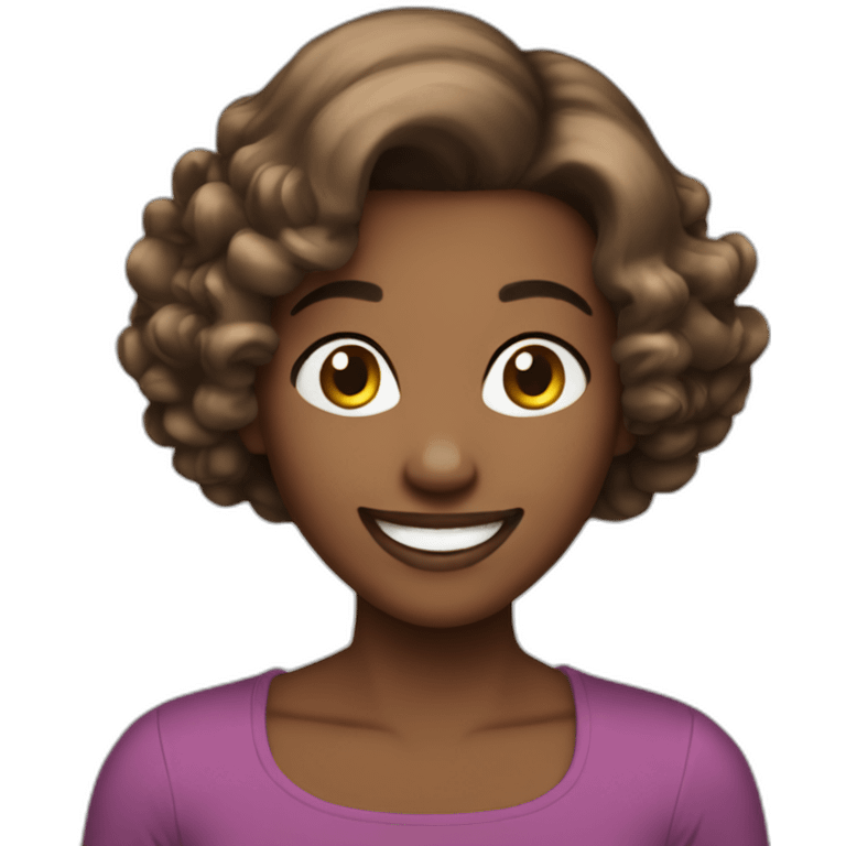 grin ann brown hair bob emoji