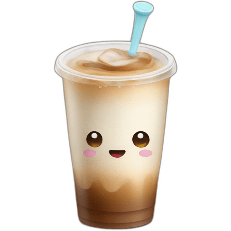 Cold coffee with lip balm emoji