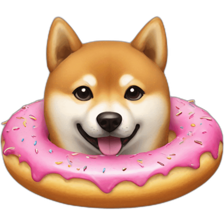 shiba inu with donut emoji