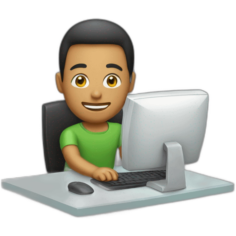 working at computer money emoji