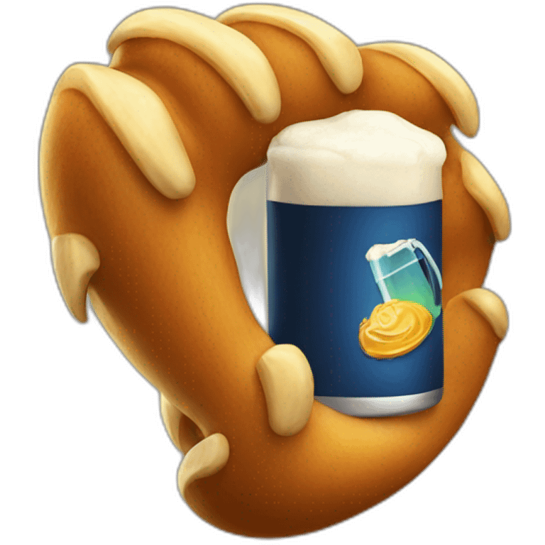 bear claw with a beer emoji