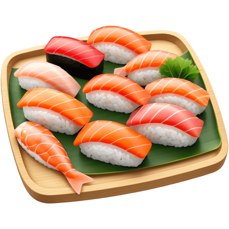 Sushi Cinematic Realistic Sushi Dish Emoji, depicted as one or two artfully arranged pieces of fresh sushi, rendered with delicate textures and subtle, natural lighting that highlights its refined simplicity. emoji