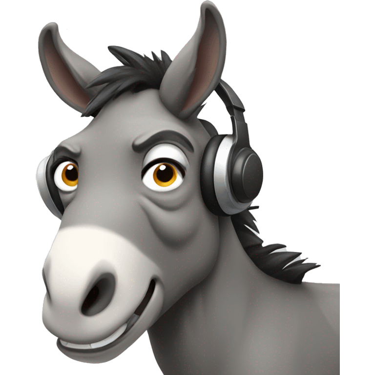 angry donkey with a headset emoji