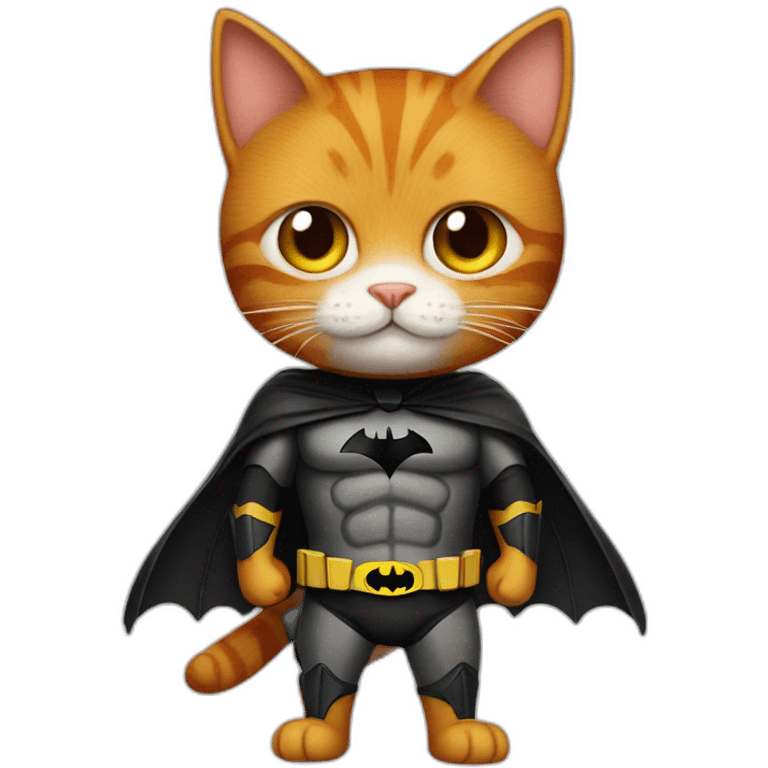 A ginger cat dressed as Batman  emoji