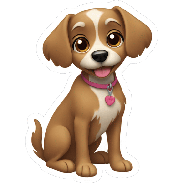  AI generated sticker of a small dog inspired by the style of “Lady and the Tramp.” White outline around it emoji