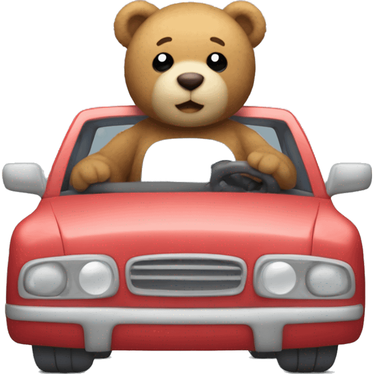 teddy bear in a car emoji